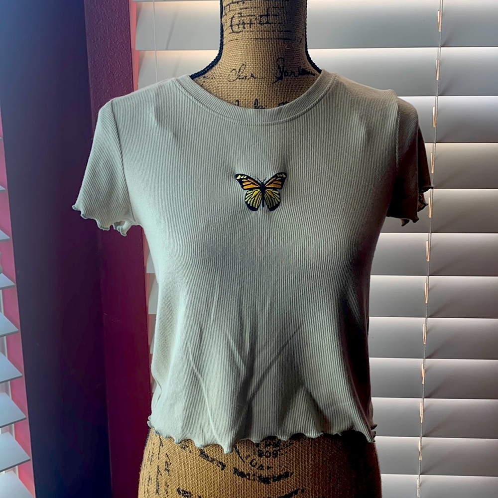 Baby green crop-top, size L